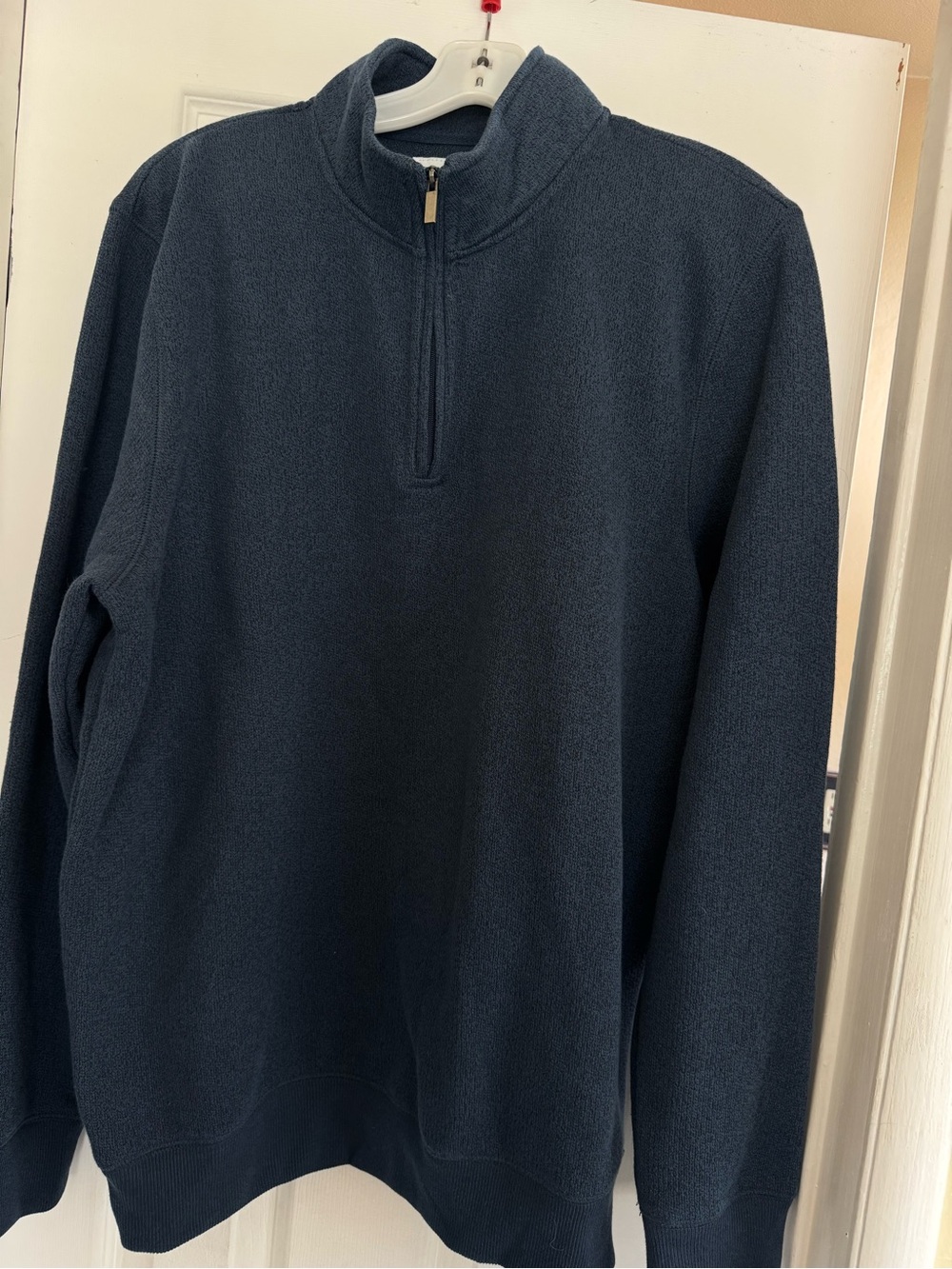 Men's  Navy Blue Quarter-Zip Sweater